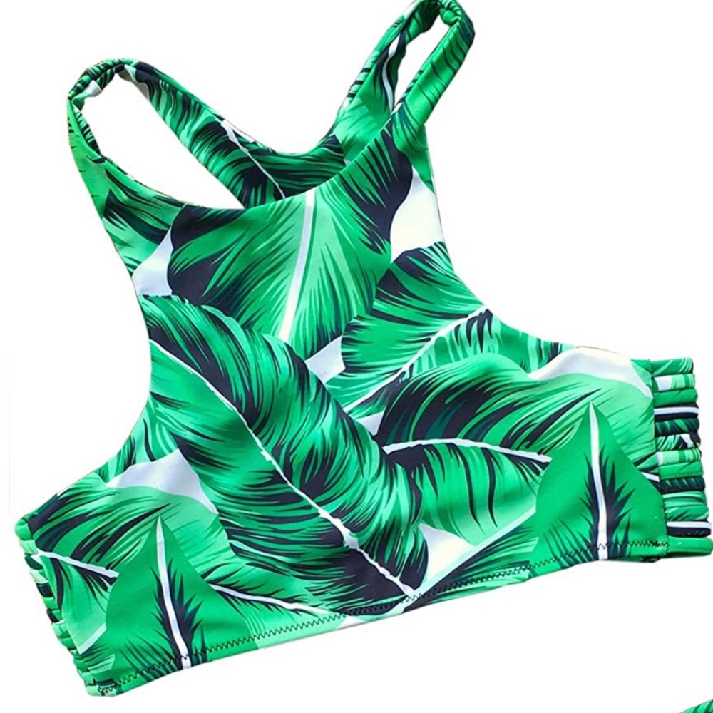 CUPSHE Tropical Leaves Printing Bikini top